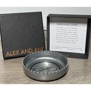 Vtg Alex & Ani Endless Love Infinity Jewelry Dish Silver Trinket Tray New In Box
